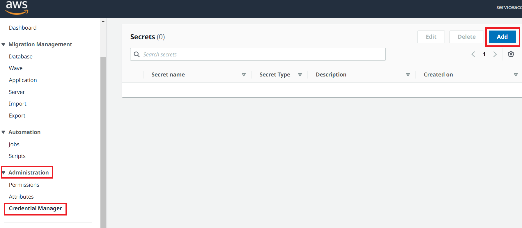 create credentials