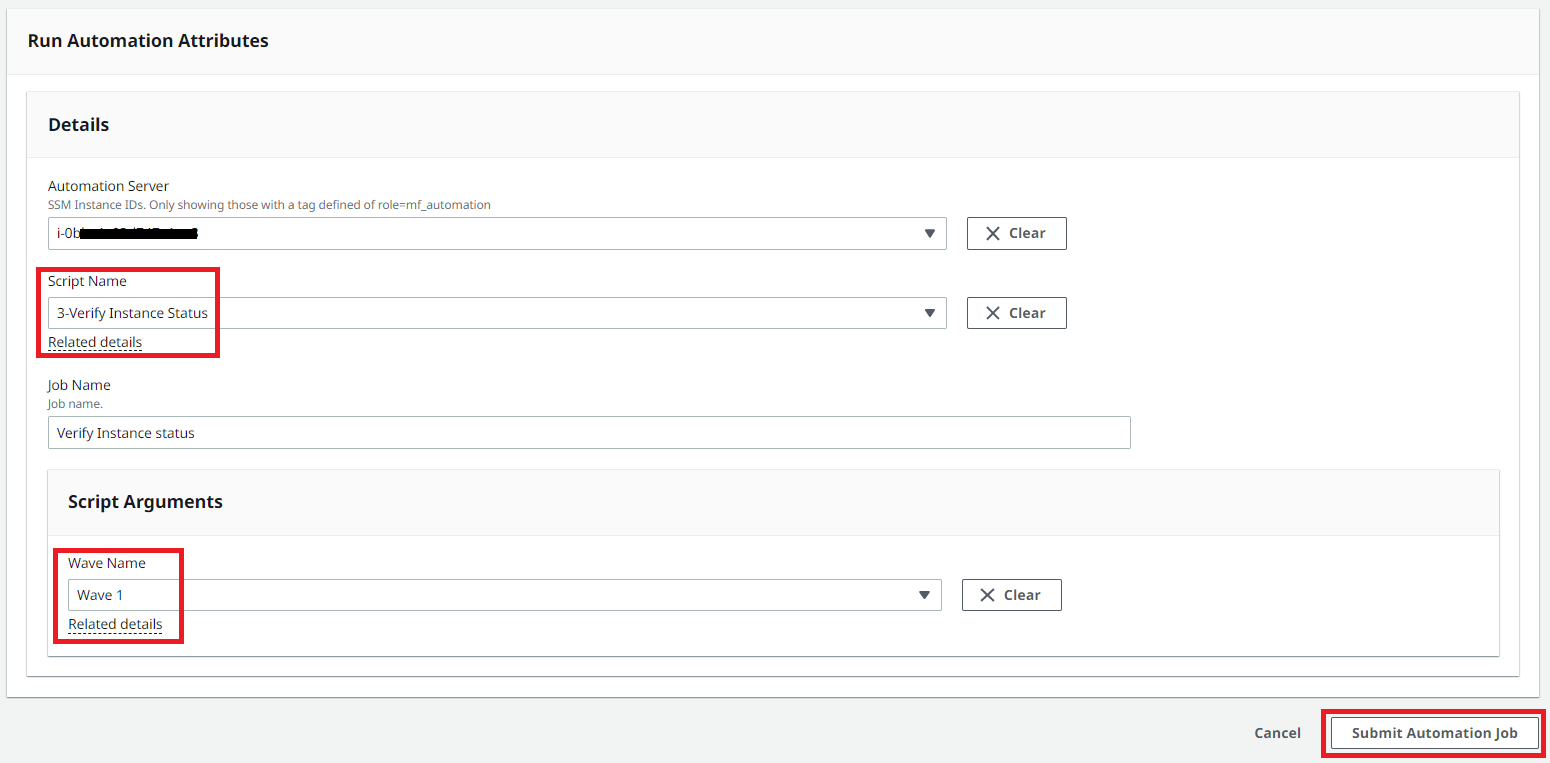 Run verify instance 1
